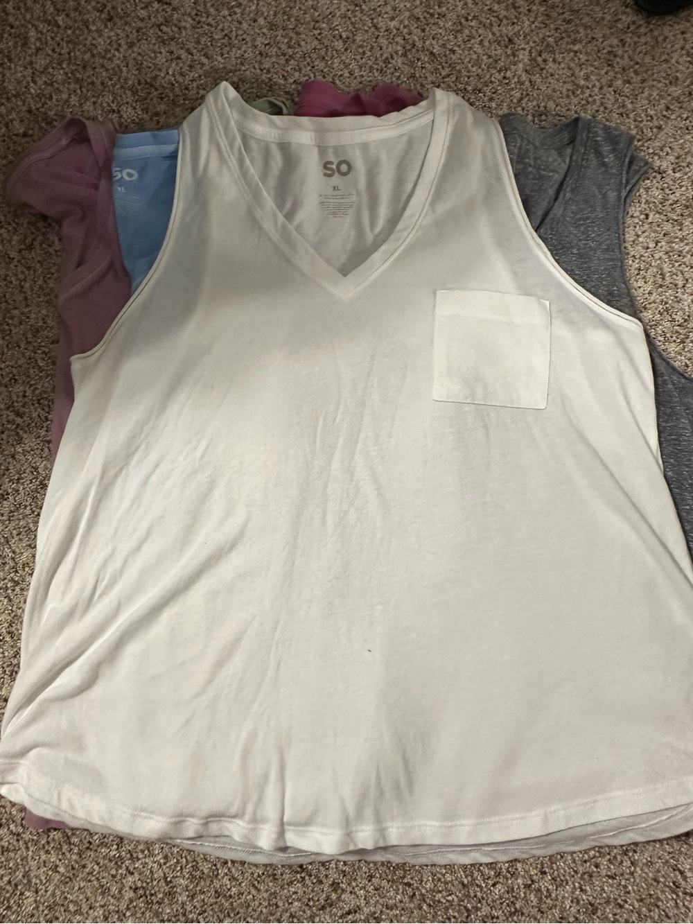 SO Women's 7 Tank Tops - Mauve, Blue, Olive, Pink, Black, Gray & White - Picture 3 of 3